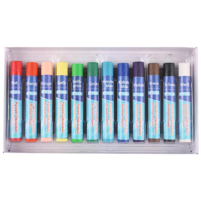 Stylex Ölkreide 28654, Wasserfest, Farbig Sortiert, 12 Stück 4 Stylex Ölkreide 28654, Wasserfest, Farbig Sortiert, 12 Stück – Bild 2