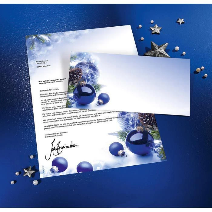 Sigel Weihnachtsumschläge DU036, DIN Lang, Blue Harmony, 50 Stück 4 Sigel Weihnachtsumschläge DU036, DIN Lang, Blue Harmony, 50 Stück – Bild 2