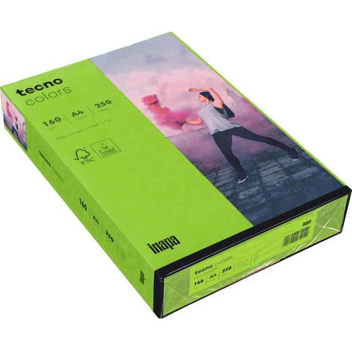 Inapa Tecno Colors, 2100011374, Kopierpapier Intensivgrün, A4, 160g/qm, 250 Blatt, Coloured Paper 3 Inapa Tecno Colors, 2100011374, Kopierpapier Intensivgrün, A4, 160g/qm, 250 Blatt, Coloured Paper