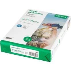 Inapa Recyconomic Pure White, 2100011081, Kopierpapier, A4, Recycling, 80g/qm, Weiß, 500 Blatt