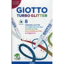 Giotto-Turbo-Glitter Filzstifte 4258 00, Glitzereffekttinte, 2,8mm, Auswaschbar, 8 Stück