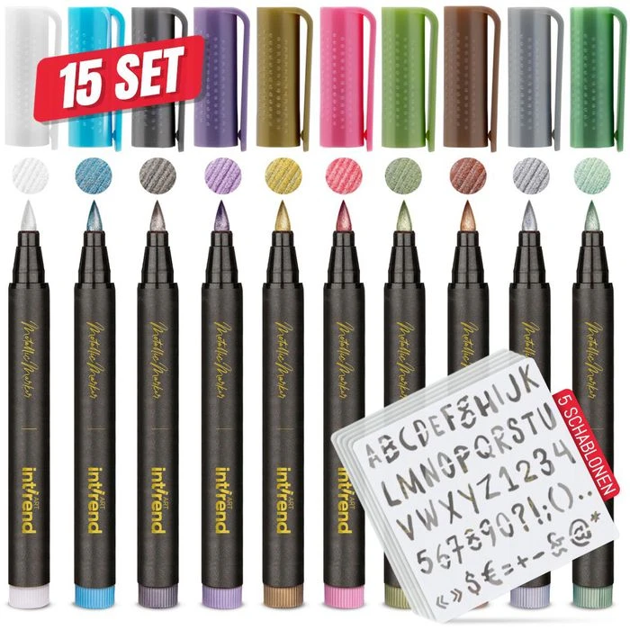 Intrend Metallic-Marker Metallic Color Pen, Rundspitze, Strichbreite 2mm, 10 Stück 4 Intrend Metallic-Marker Metallic Color Pen, Rundspitze, Strichbreite 2mm, 10 Stück – Bild 2