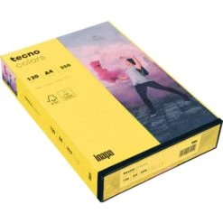 Inapa Kopierpapier Tecno Colors, 2100011346, A4, 120g/qm, Intensivgelb, 250 Blatt