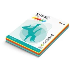 Mondi Kopierpapier Maestro Color, A4, 80g/qm, Intensiv Farbig Sortiert, 5 X 50 Blatt, 250 Blatt