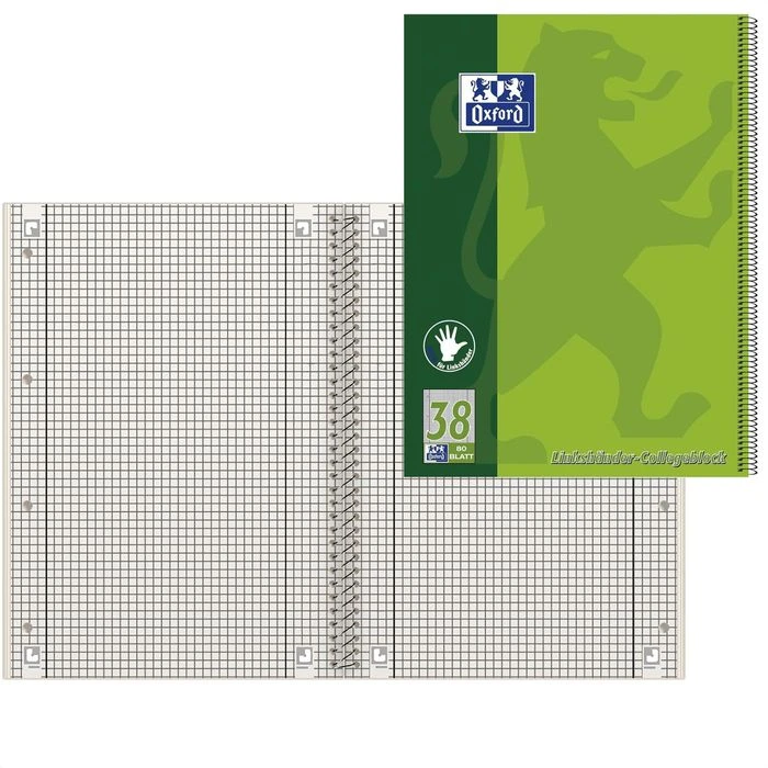 Oxford Collegeblock 100050405, A4, Innen- & Außenrand 90 G/m² F. Linkshänder, Kariert 3 Oxford Collegeblock 100050405, A4, Innen- & Außenrand 90 G/m² F. Linkshänder, Kariert