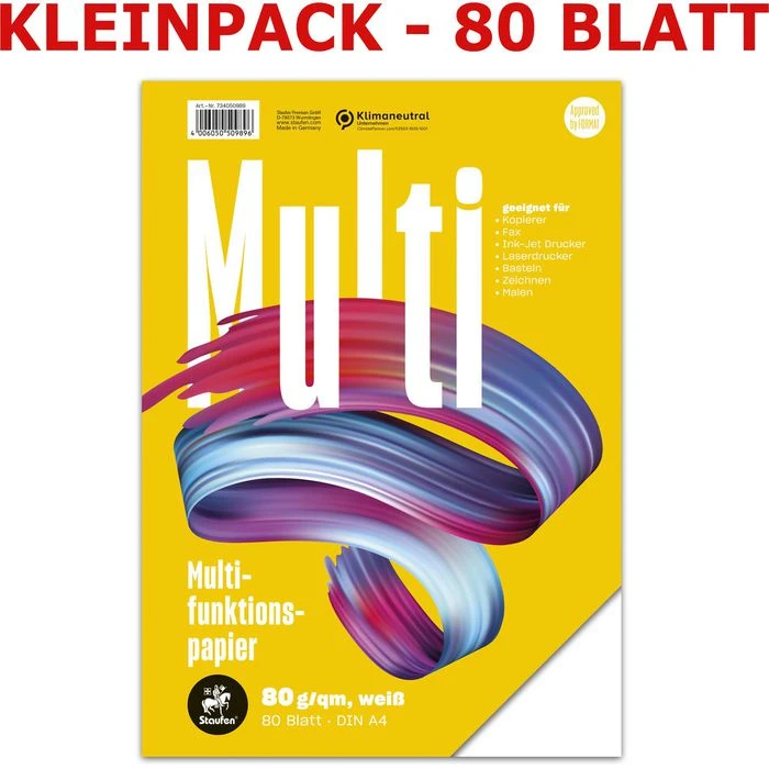 Staufen Kopierpapier Style Multifunktionspapier A4, 80g/qm, Weiß, 80 Blatt 3 Staufen Kopierpapier Style Multifunktionspapier A4, 80g/qm, Weiß, 80 Blatt