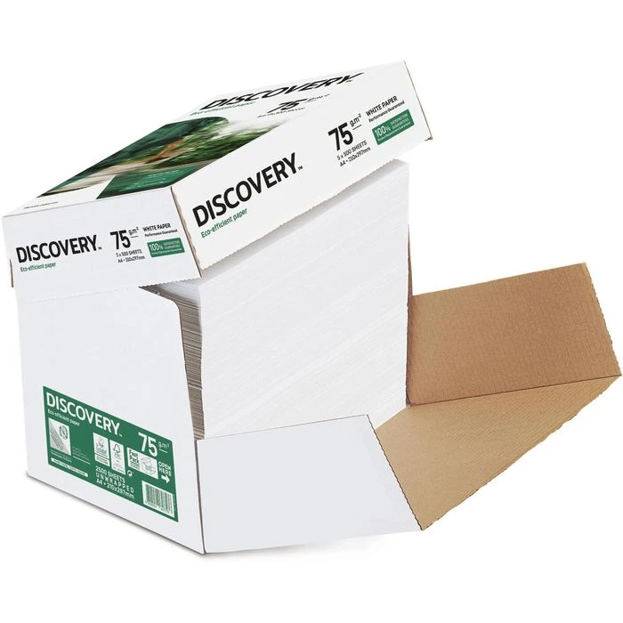 Discovery Kopierpapier 834270A75S, A4, A4, 75g/qm, Hochweiß, Ungeriest, 2500 Blatt 4 Discovery Kopierpapier 834270A75S, A4, A4, 75g/qm, Hochweiß, Ungeriest, 2500 Blatt – Bild 2
