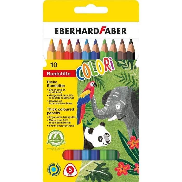 Eberhard Faber Eberhard-Faber Buntstifte Colori Jumbo, 511409, Farbig Sortiert, 10 Stück 3 Eberhard Faber Eberhard-Faber Buntstifte Colori Jumbo, 511409, Farbig Sortiert, 10 Stück