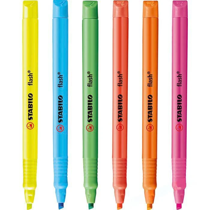 Stabilo Flash Highlighter 555/6 Textmarker 6 Stück 4 Stabilo Flash Highlighter 555/6 Textmarker 6 Stück – Bild 2