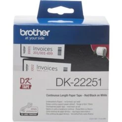 Brother Brother-Etiketten DK-22251, Weiß, 62mm X 15,24m, Zweifarb-Endlos-Etiketten Papier Permanent -Zebra Shop 88f56a6d0cd563e05d04fc0d677448ae501752aa brother etiketten brother dk 22251 weiss