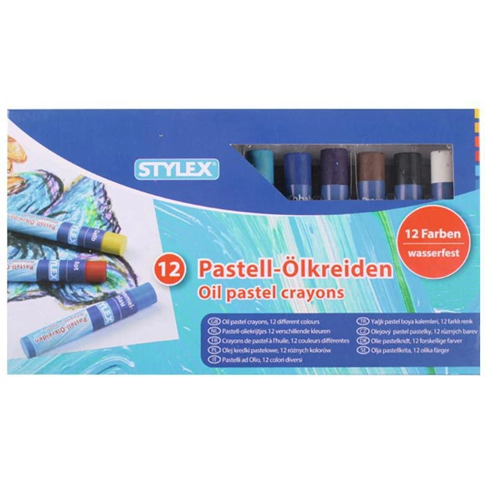 Stylex Ölkreide 28654, Wasserfest, Farbig Sortiert, 12 Stück 3 Stylex Ölkreide 28654, Wasserfest, Farbig Sortiert, 12 Stück