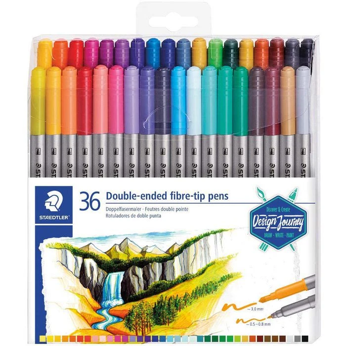 Staedtler Filzstifte 3200 TB36, Design Journey, Doppelfasermaler 0,5 - 0,8 & 3 Mm, 36 Stück 3 Staedtler Filzstifte 3200 TB36, Design Journey, Doppelfasermaler 0,5 - 0,8 & 3 Mm, 36 Stück