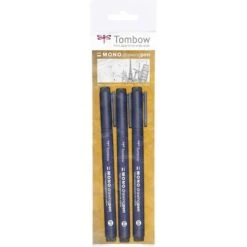 Tombow® Tombow Fineliner Mono Drawing Pen WS-EFL-3P, Strichbreite 0,25, 0,35, 0,5 Mm, Schwarz, 3 Stück