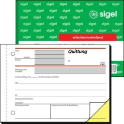 Sigel SD 022 Quittungsblock A6 Quer 2x40 Blatt