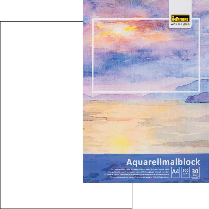 Idena Aquarellblock 68162, A4, 300g/m², Cremefarben, Geleimt, 30 Blatt 3 Idena Aquarellblock 68162, A4, 300g/m², Cremefarben, Geleimt, 30 Blatt