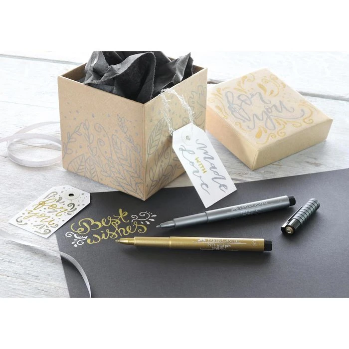 Faber-Castell Tuschestifte Pitt Artist Pen, Metallic, 167396, Gold Und Silber, 2 Stück 6 Faber-Castell Tuschestifte Pitt Artist Pen, Metallic, 167396, Gold Und Silber, 2 Stück – Bild 4