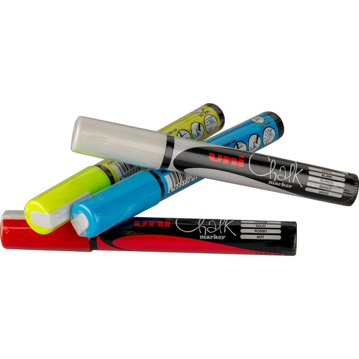 Uni-ball Kreidemarker PWE-5M, 186204, Sortiert, Rundspitze, Strichbreite 1,8 - 2,5mm, 4 Stück 6 Uni-ball Kreidemarker PWE-5M, 186204, Sortiert, Rundspitze, Strichbreite 1,8 - 2,5mm, 4 Stück – Bild 4
