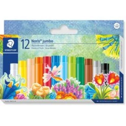 Staedtler Ölkreide 243 NC12 Noris Club Jumbo, Wasserfest, Farbig Sortiert, 12 Stück