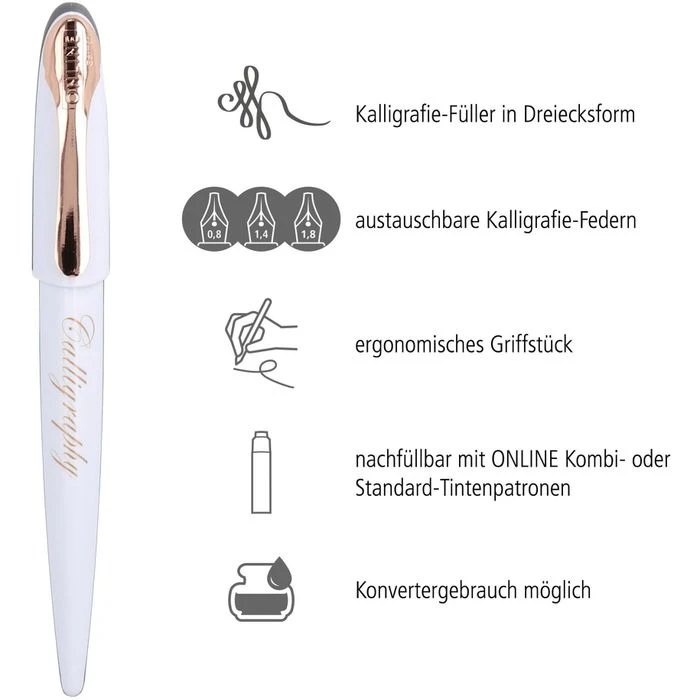 Online Schreibset Air Best Writer, 10056, Kalligrafie-Set, Füller Und Federn, Weiß 7 Online Schreibset Air Best Writer, 10056, Kalligrafie-Set, Füller Und Federn, Weiß – Bild 5