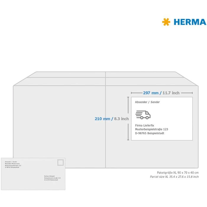 Herma Inkjet-Etiketten 10782 Special, Weiß, 210 X 297 Mm, Matt, 80 Blatt, 80 Stück 5 Herma Inkjet-Etiketten 10782 Special, Weiß, 210 X 297 Mm, Matt, 80 Blatt, 80 Stück – Bild 3