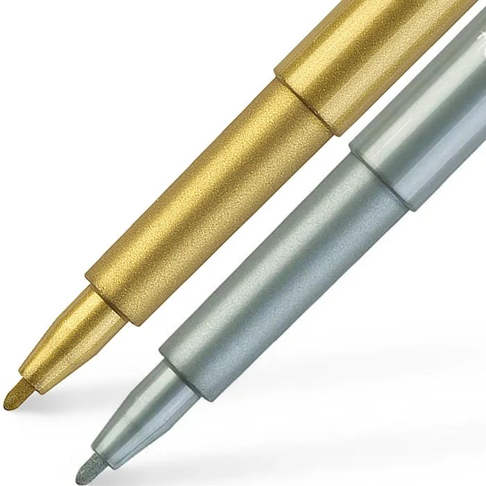 Faber-Castell Tuschestifte Pitt Artist Pen, Metallic, 167396, Gold Und Silber, 2 Stück 5 Faber-Castell Tuschestifte Pitt Artist Pen, Metallic, 167396, Gold Und Silber, 2 Stück – Bild 3