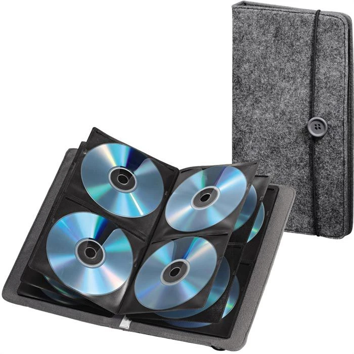 Hama CD-DVD-Tasche 95676 Felt, Für 48 CDs, Aus Filz, Grau, Mit Spanngummi 3 Hama CD-DVD-Tasche 95676 Felt, Für 48 CDs, Aus Filz, Grau, Mit Spanngummi