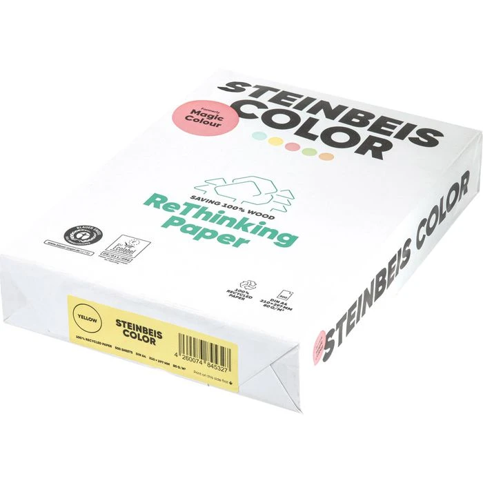 Steinbeis Kopierpapier Color, A4, Recycling, 80g/qm, Hellgelb, 500 Blatt 3 Steinbeis Kopierpapier Color, A4, Recycling, 80g/qm, Hellgelb, 500 Blatt