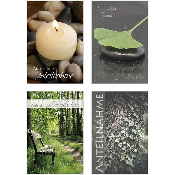 Böttcher-AG Trauerkarten Natursortiert, A6, Klappkarten Mit Umschlag, 12 Stück 4 Böttcher-AG Trauerkarten Natursortiert, A6, Klappkarten Mit Umschlag, 12 Stück – Bild 2