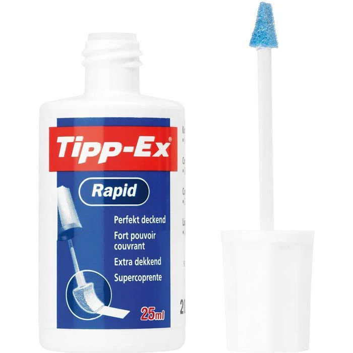 Tipp-Ex Korrekturflüssigkeit Rapid, Mit Schwämmchen, Weiß, 25ml 4 Tipp-Ex Korrekturflüssigkeit Rapid, Mit Schwämmchen, Weiß, 25ml – Bild 2