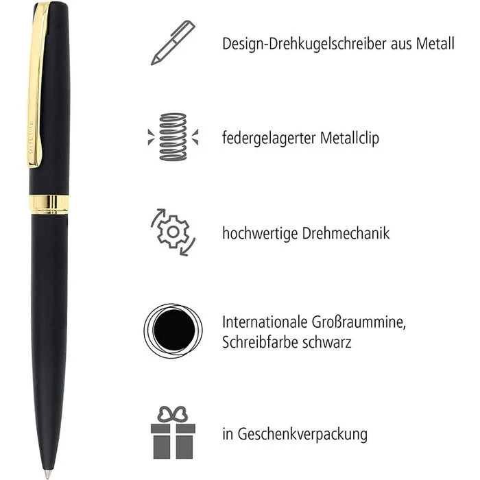 Online Kugelschreiber Eleganza Classic, 34596, Gehäusefarbe Schwarz/gold, Schreibfarbe Schwarz 5 Online Kugelschreiber Eleganza Classic, 34596, Gehäusefarbe Schwarz/gold, Schreibfarbe Schwarz – Bild 3