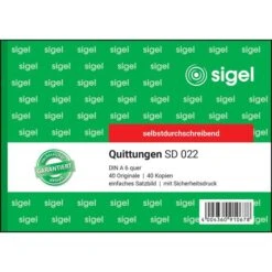 Sigel SD 022 Quittungsblock A6 Quer 2x40 Blatt -Zebra Shop fbf47986cd023d0fdbcc0da234d5e5e8f76efaae quittungsblock sigel sd 022 a6 quer